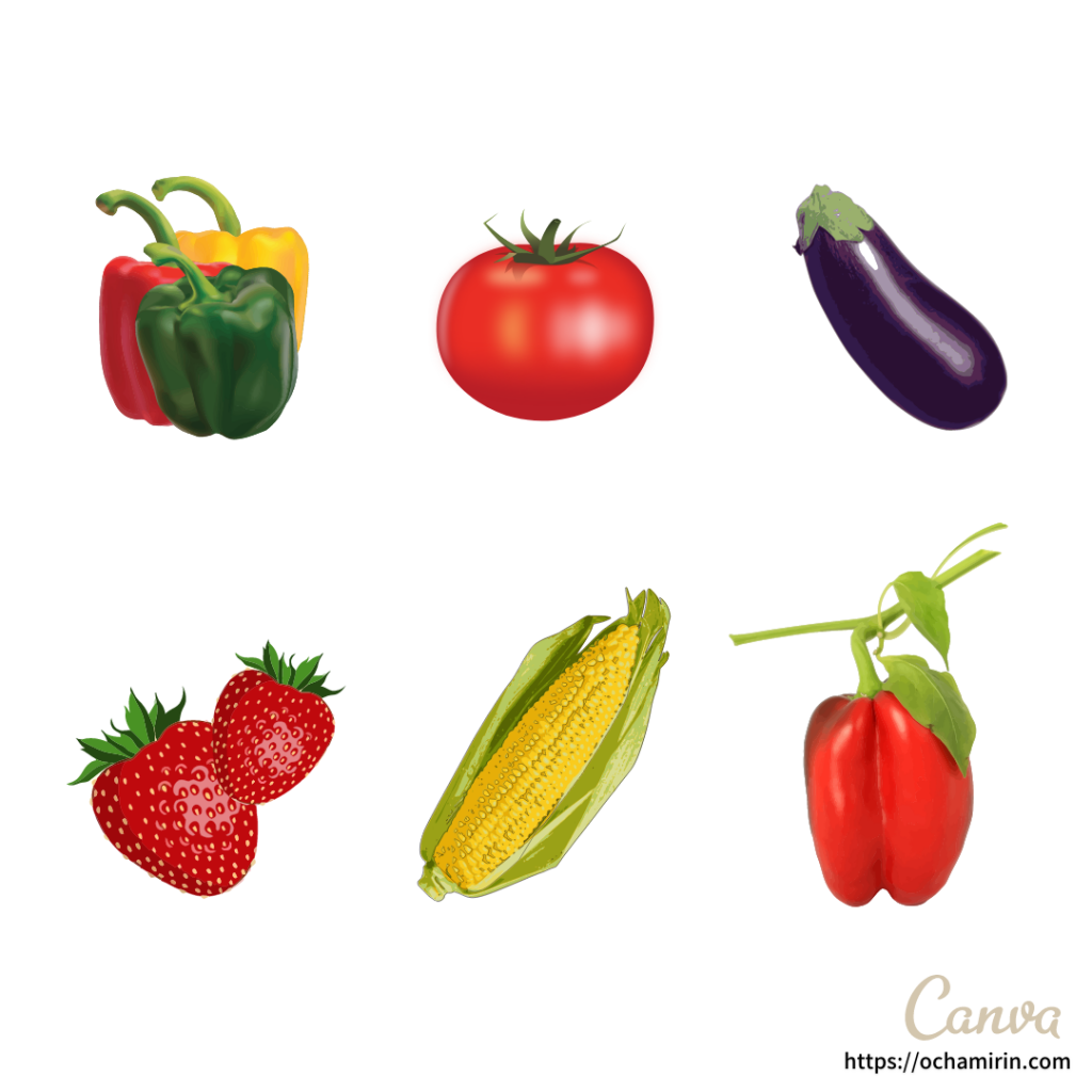 Canva無料おすすめ素材：実写の夏野菜